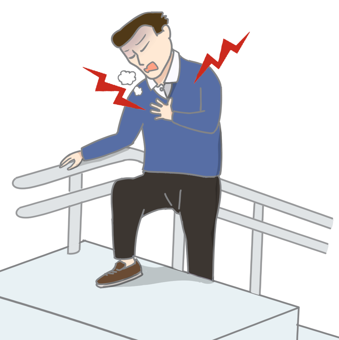 日本人に多い血管の異常収縮の例：「労作性狭心症」のイラスト